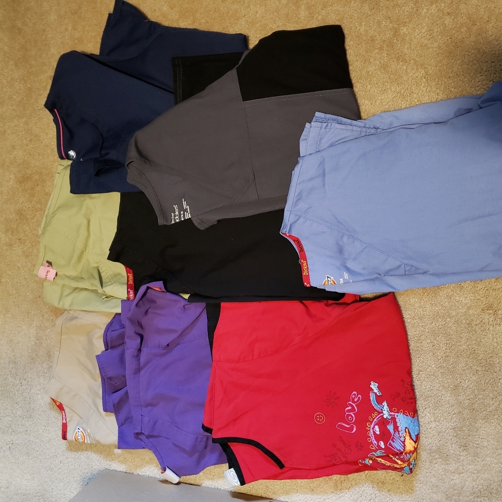 Womens scrub tops, size medium